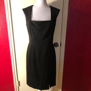 WHBM Black Sleeveless Dress with Square Neckline